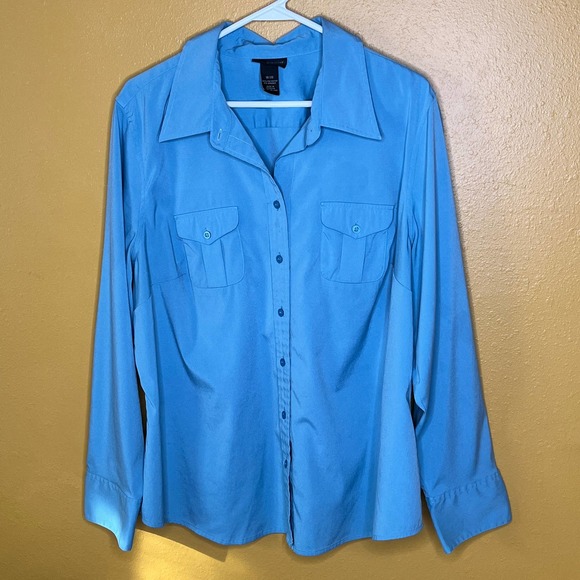 Lane Bryant Shirt Blue Button Down Plus 18/20 - Picture 1 of 5
